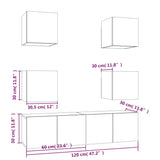 6 Piece TV Cabinet Set Smoked Oak Engineered Wood 3120239