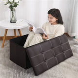 ZNTS Large Seater Folding Storage Ottoman Pouffe Bench Seat Blanket Toy Chest Box UK 13381792