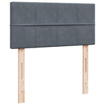 ZNTS Box Spring Bed with Mattress Dark Grey 90x200 cm Velvet 3286223