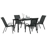Garden Dining Set 5 pcs Black Powder-coated Steel 3379116