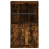 Sideboard with LED Lights Smoked Oak 60.5x37x100 cm 836669