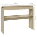 Console Table Sonoma Oak 102x30x80 cm Engineered Wood 808326
