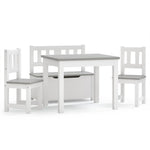 4 Piece Children Table and Chair Set White and Grey MDF 10411
