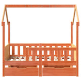 Kids Bed Frame with Drawers without Mattress 80x160 cm Solid Wood 3302043