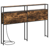 Storage Headboard with Shelf Smoked oak 120 cm Engineered wood 859742