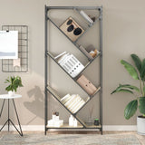 Bookcase Sonoma Oak 79x30x180 cm Engineered Wood and Metal 845432