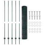 Fence with Posts Green 1.6 x 10 m Steel 3335995