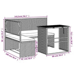 Garden Sofa with Table and Cushions L-Shaped Brown Poly Rattan 362346