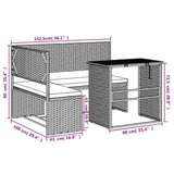Garden Sofa with Table and Cushions L-Shaped Brown Poly Rattan 362346