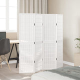 Room Divider 4 Panels White Solid Wood Paulownia 358785