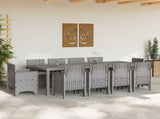 Garden Dining Set 11 pcs Light Grey Polypropylene 3378608