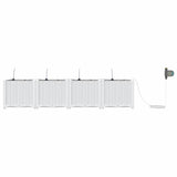 Garden Planter 4 pcs White 160 x 40 x 37.5 cm Plastic 42002915