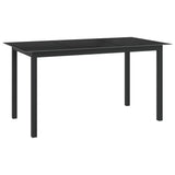 Dining Set Black Powder-coated aluminium, Textilene, Glass Medium 3070635