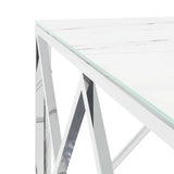 Coffee Table Silver 80x80x40 cm Stainless Steel and Glass 349971