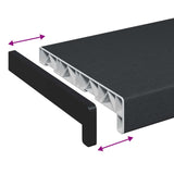 Window Sill Anthracite with Wood Grain 160 x 20 x 4.5 cm PVC 42022308