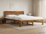 Double Bed Frame with Headboard ROSTOCK Natural 120 x 200 cm 903336