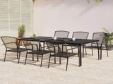 7 Piece Garden Dining Set Anthracite Steel 3187973