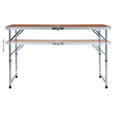 48172 Foldable Camping Table Aluminium 120x60 cm