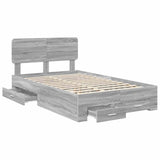 Bed Frame with Drawer Grey Sonoma 120 x 190 cm Engineered Wood 3412405