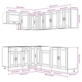 11 Piece Kitchen Cabinet Set "Porto" Old Wood Engineered Wood 3314909