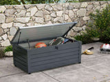 311L Galvanised Steel Garden Storage Box, with Lock - Dark Grey T3398P314189