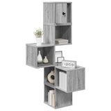 Wall Corner Shelf Grey Sonoma 48 x 48 x 120 cm Engineered Wood 8012233