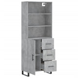 Highboard Concrete Grey 69.5x34x180 cm Engineered Wood 3189473