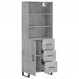 Highboard Concrete Grey 69.5x34x180 cm Engineered Wood 3189473