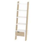 Oslo Leaning Bookcase 1 Drawer in White and Oak 7047538549AK