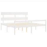 Senior Bed without Mattress White Super King Size Solid Wood 3195367