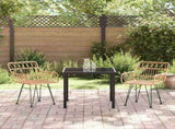 Garden Dining Set 3 pcs Brown Powder-Coated Steel 3379177