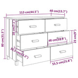 Sideboard "HAMAR" White 113x40x80 cm Solid Wood Pine 340449