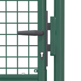 Fence Gate Steel 100x125 cm Green 145733