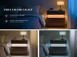 LED Nightstands Acrylic Board LED Bedside Tables for End Table with 3 Drawer Dresser for T3272P287616