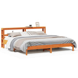 Bed Frame without Mattress Wax Brown 200x200 cm Solid Wood Pine 3306137