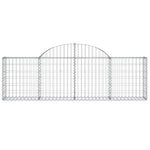 Arched Gabion Baskets 2 pcs 200x30x60/80 cm Galvanised Iron 3146068