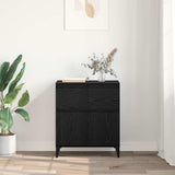 Sideboard Black Oak 60 x 35 x 70 cm Engineered Wood and Iron 881220
