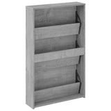 Shoe Cabinet with Mirror 3-Layer Grey Sonoma 63x17x102.5 cm 342639