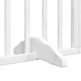 Dog Gate with Door Foldable 10 Panels White 800 cm Poplar Wood 3155563