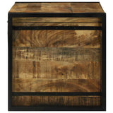 Storage Box Brown and Black 80 x 50 x 50 cm Rough Mango Wood 4016745
