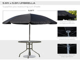6 Piece Garden Dining Set with Umbrella, Patio Sets with Parasol with 4 Folding Dining Chairs & T3398P314216