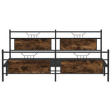 Metal Bed Frame without Mattress Smoked Oak 200x200 cm 3325096