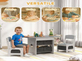 Kids Table and Chair Set, Toddler Table and 2 Chairs Set with 6 Removable Drawers, for Boys Girls T3398P422135