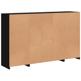 Sideboards with LED Lights 3 pcs Black Engineered Wood 3209136