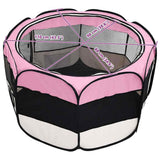 171010 Foldable Dog Playpen with Carrying Bag Pink 110x110x58 cm