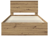 Bed Frame Artisian Oak 90 x 190 cm Solid Pine Wood 3409407