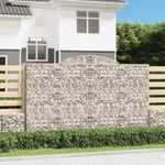 Arched Gabion Baskets 3 pcs 300x30x180/200 cm Galvanised Iron 3146594