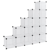 Storage Cube Organiser with 15 Cubes and Doors Transparent PP 340553