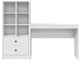 Desk with Drawer with Shelf with Storage 2 pcs White 3337313