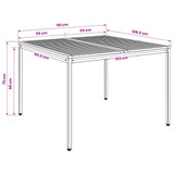 Garden Dinner Table Natural and Coffee 110 x 108.5 x 75 cm 901318
